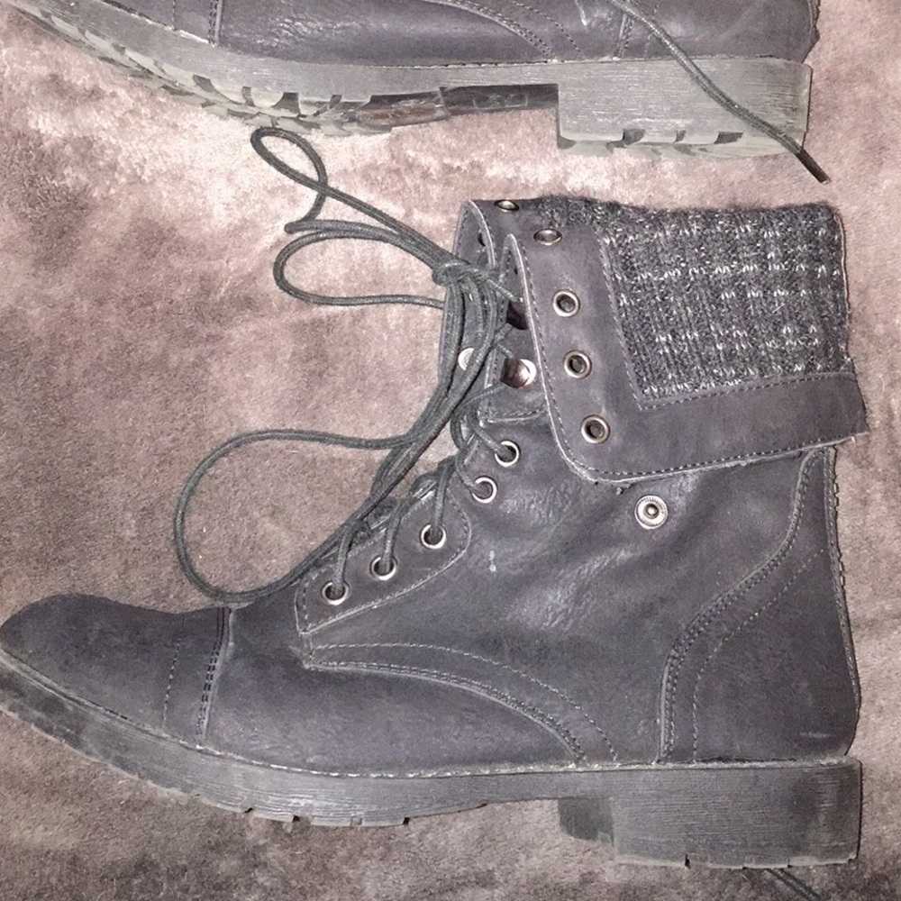 Fold top Combat boots